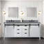 Meuble-lavabo double blanc 80 po X P 22 po D, avec comptoir en quartz gris