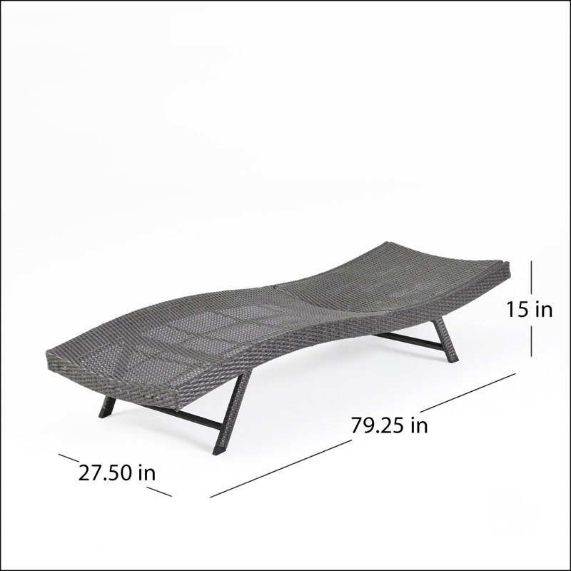 PE WICKER CHAISE, Gray