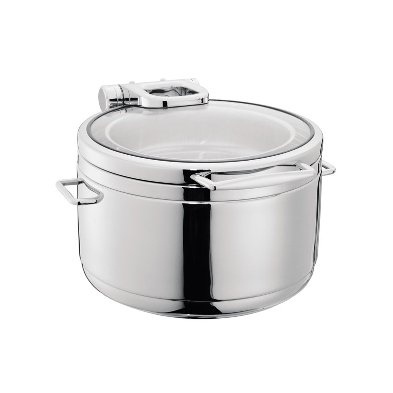 Fine Dine De Luxe Round Chafing Dish with Glass Cover