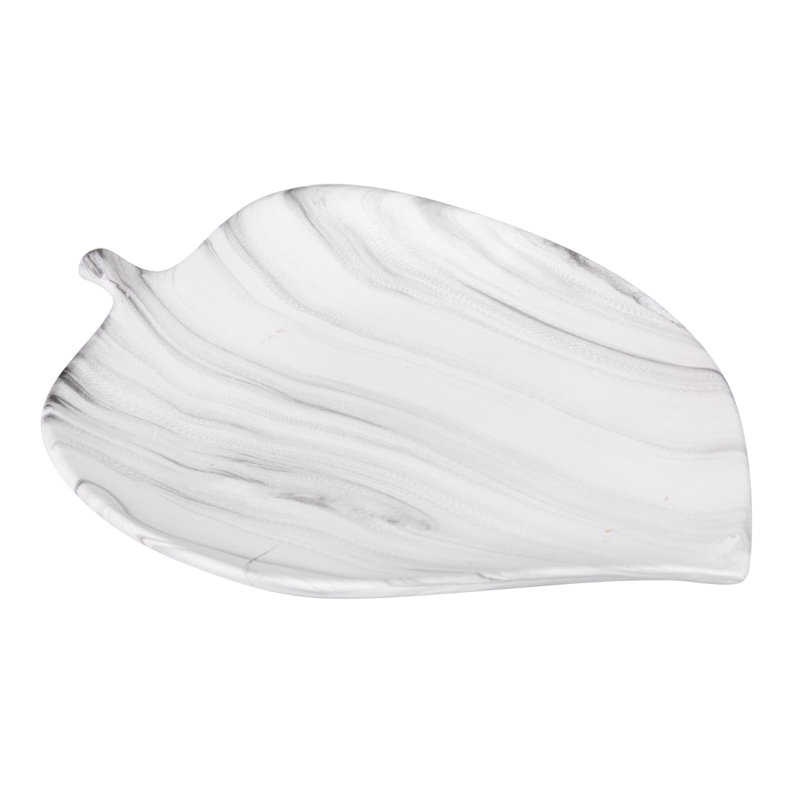 Marble Effect Ceramic Bowl 36x24x4 Cm