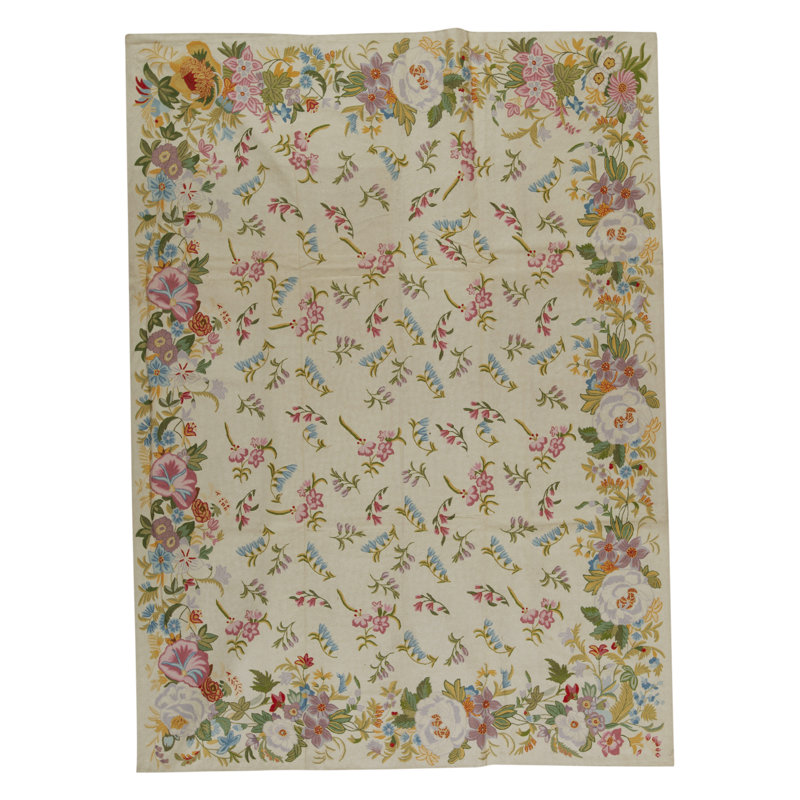 Tapis gris et brun noué à la main de haute qualité