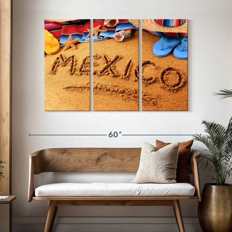 Tergel Mexico Beach Sand Writing, 32" H x 50" W