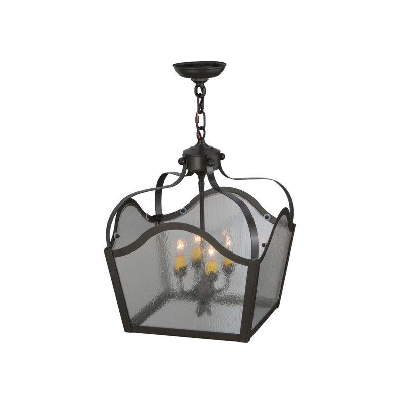 Lustre carré lanterne 4 lumières