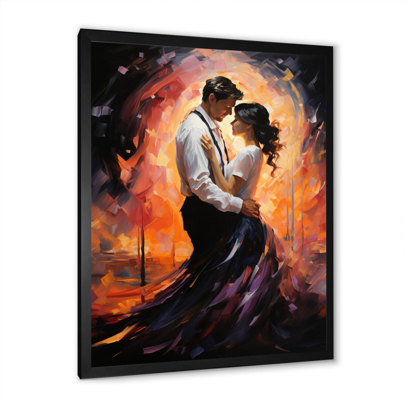 «Lukaus Romantic Dance Of Wedding Couple I», reproduction sur toile, H 20 po x l 12 po x P 1 po, Cadre photo noir