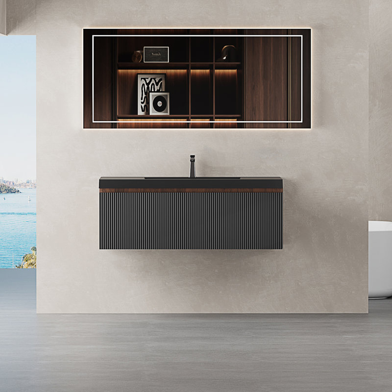 Meuble-lavabo flottant avec lavabo mural, 41"
