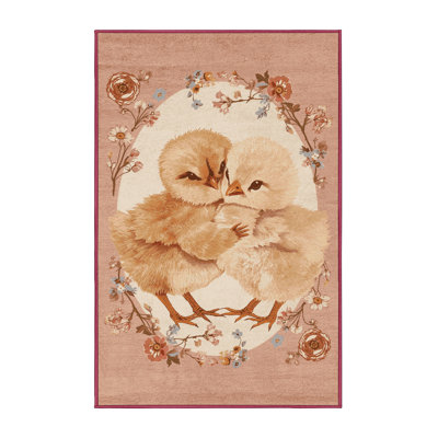Soft Plush Farkas Easter Modern & Contemporary Abstract Area Rug in Brown – Rose Binding