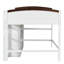 Lit mezzanine double avec armoire de rangement, armoire et DEL