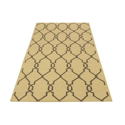 Rectangle 120 cm x 180 cm Geometric Hand Woven Kilim Area Rug