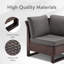 Ingvald Wicker/Rattan Outdoor Patio Armless Accent Chair With Cushions-1718496151