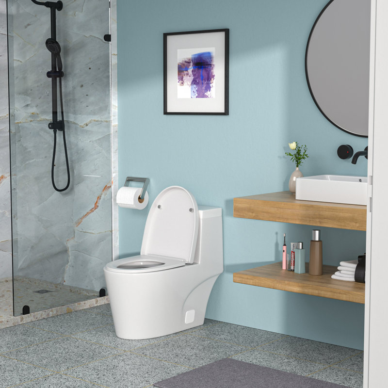 Toilette monobloc en céramique à une chasse avec siège cloisonné