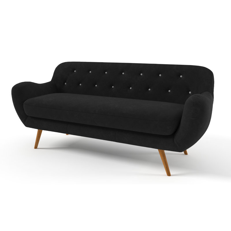 Jefferson 3 Seater Sofa, Black/Grey