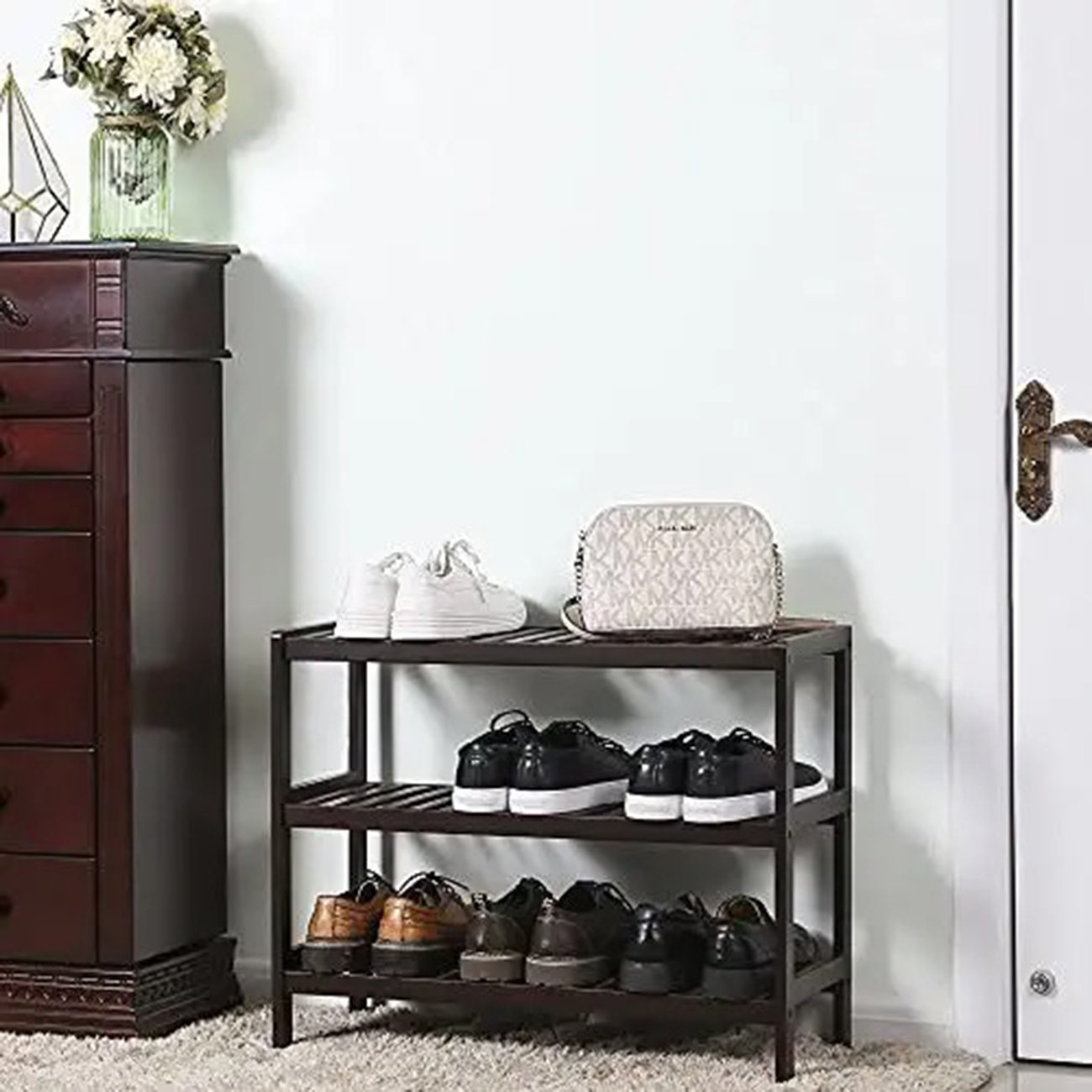 Millwood Pines 4 Pair Wall Mounted Shoe Rack & Reviews