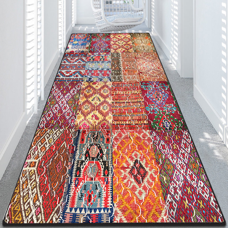 Antibacterial Non-Slip Hall Carpet, 4.9 x 6.6 ft | 100% Polyester, 0.4 in Pile Height, 700 g/m² | Machine Washable, Easy Care, Durable Design | Perfect for High-Traffic Areas, Stylish and Functional