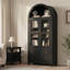 Armoire arquée de 71 po de hauteur, armoires de rangement en bois de ferme moderne avec 2 grands tiroirs et tablettes réglables-673230578