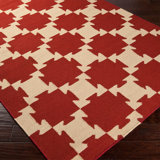 Pawlak Geometric Handwoven Wool Red Area Rug