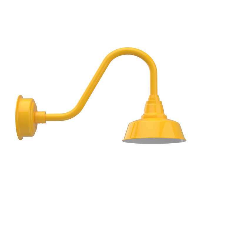 Luminaire de grange d’extérieur à del Vandervliet, Jaune, H 14,38 po x l 10 po x P 24 po