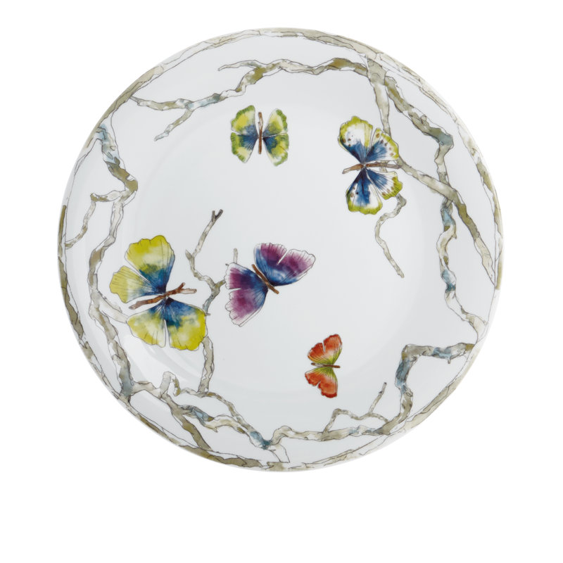 Butterfly Ginkgo Handmade Porcelain Dinner Plate