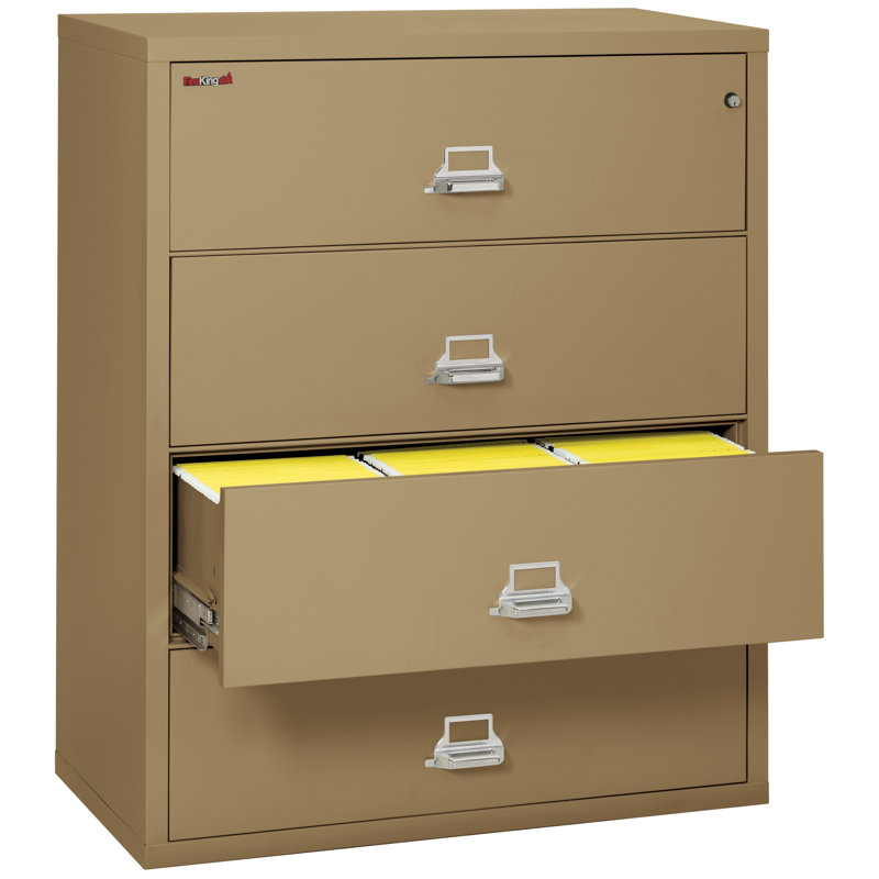 Fireproof 4 - Drawer File Cabinet, Sand, Key Lock