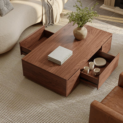 Table basse moderne 47,2 "avec rangement - 2 tiroirs et 4 armoires