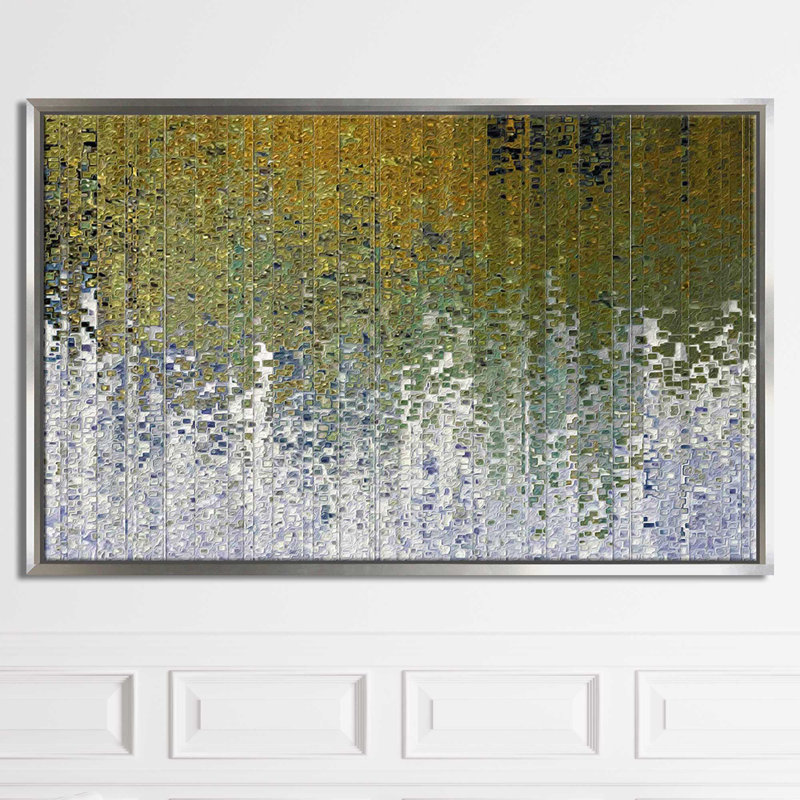 Abide In Me Square, John 15:5 by Mark Lawrence - Painting on Canvas, Silver Floater Frame, 31.5" H x 51.5" W x 2" D