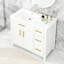Meuble-lavabo de 36 po avec lavabo en bois massif et trou de robinet de 8 po, 2 portes, 3 tiroirs, lavabo blanc - blanc, armoire à deux portes et trois portes en céramique