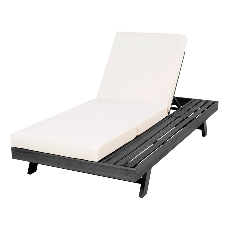 Chaise longue avec coussin de détente, Crème, Noir