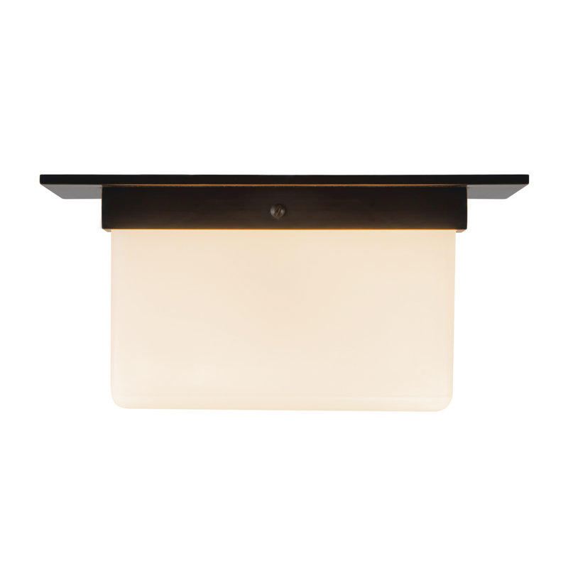 Mineral 11-in Brass Flush Mount, Oil Rubbed Bronze, Opal Glass