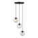 Neva 3-Light Transitional Globe Chandelier for Entryways with 7 in. Clear Iridescent Glass Shades