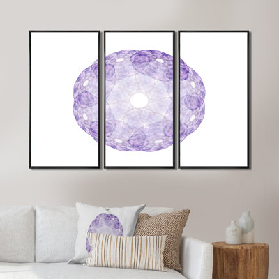 «Purple Fractal Flower II», reproduction sur toile flottante 3 pièces