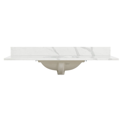 Arbios 48"  Quartz Single Vanity Top with Sink Faucet Holes