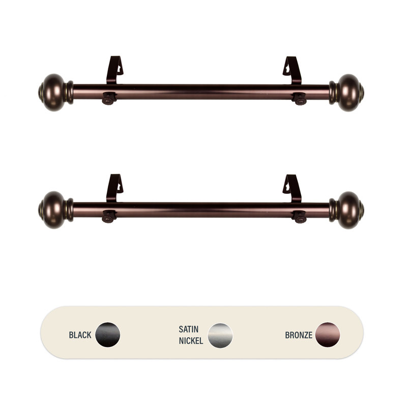 Tringle à rideaux simple réglable 1 po Ishaan, Bronze