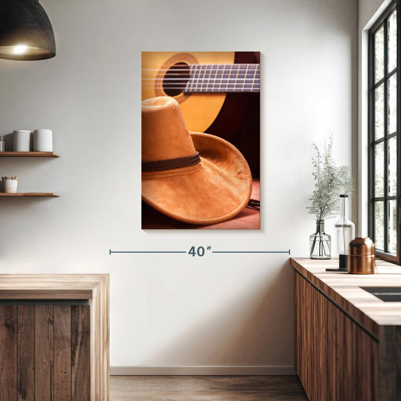 Abarca Country Hat And Guitar, 39" H x 26" W
