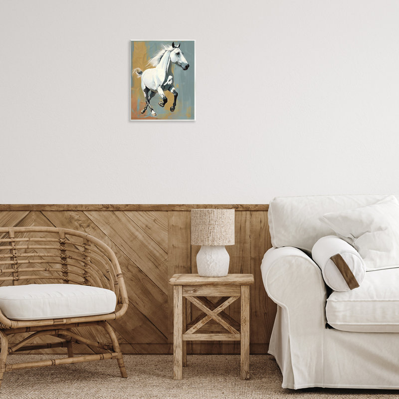 Élégante plaque murale cheval sautant par Lazar Studio