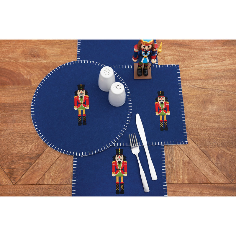 Nutcracker Felt Round Placemat Set of 6