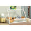 Lit simple en forme de tente, lit avec garde-corps et lattes-162492580