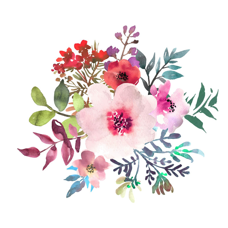 Belles fleurs douces - peinture sur toile tendue, H 12 po x l 12 po