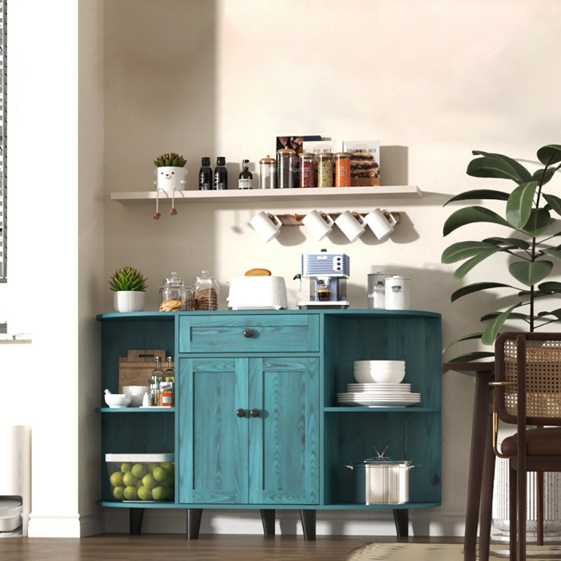 51.9" Modern Sideboard Buffet,Storage Cabinet With Drawer, Blue