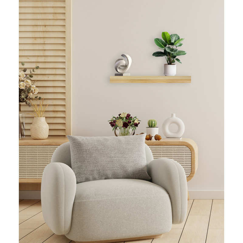 Tablette en bois de chêne Seyon, Naturel, H 3 po x l 29 po x P 5 po