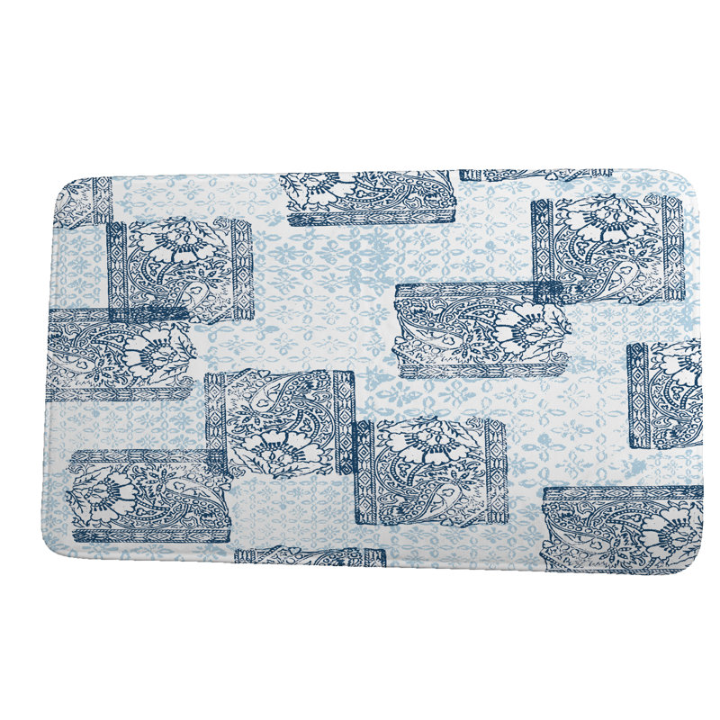 Lough Non-Slip Bath Mat, Navy Blue, 21" W x 34" L
