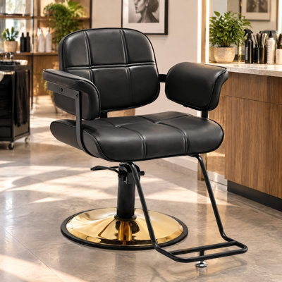 Fauteuil de coiffeur pivotant à 360 °, chaise de salon réglable en hauteur avec pompe hydraulique robuste