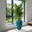 Pot de fleurs en céramique, pot de fleurs moderne pour patio, jardin, rebord de fenêtre - cyan-53288039