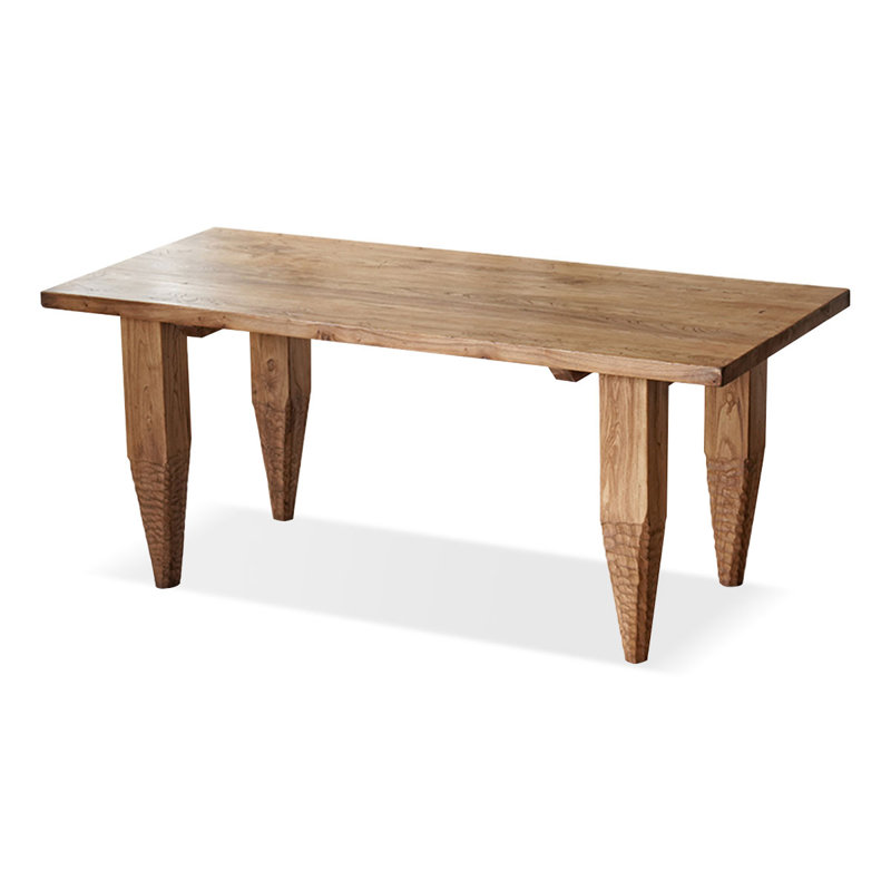 Table de salle à manger rectangulaire en bois massif brun, H 29,53 po x L 70,87 po x l 31,5 po