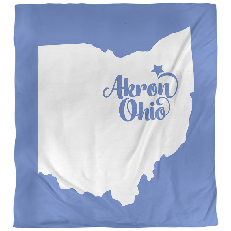 Housse de couette akron ohio, Bleu, Microfibre