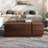 Rectangular Sliding Top Coffee Table With 2 Drawers And 2 Hidden Storage Compartments