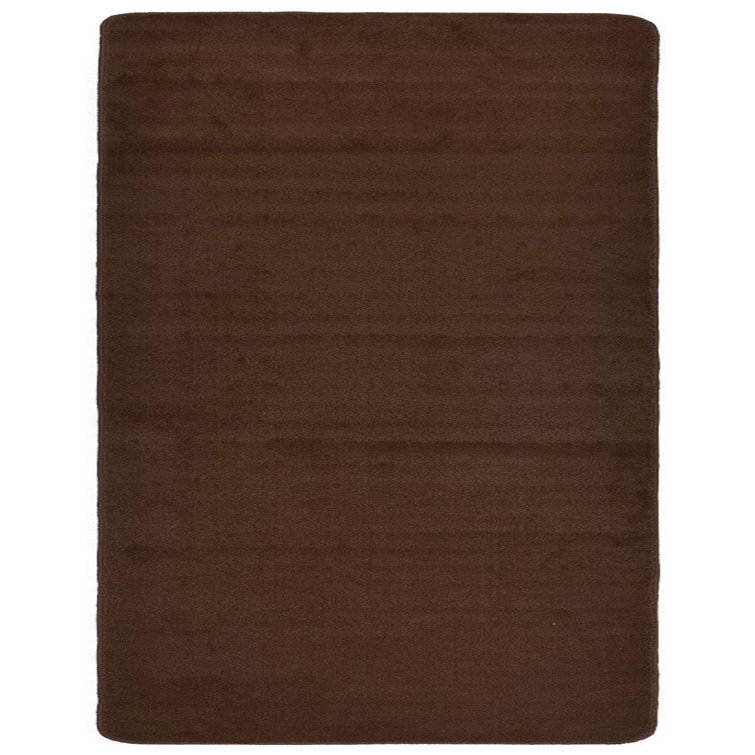 Washable Non Slip Soft Pile Solid Brown Design Kreatz Collection Area Rug
