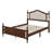 Queen Pine Wooden Bed With Upholstered Headboard And Panel Footboard, With Bed Rail Support Feet And Central Platform Support Feet