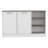 Ginger Kitchen Island, Three Open Shelves, Two Cabinets -White / Dark Brown