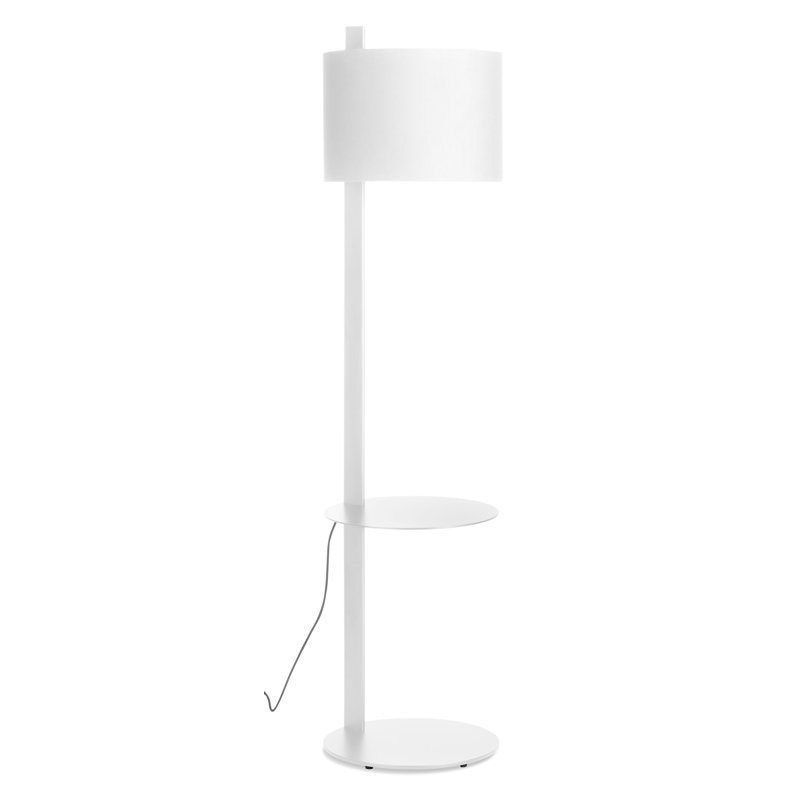Note Tray Table Floor Lamp, White