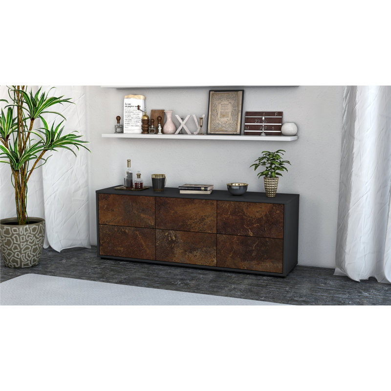 Wunderlich TV Stand, Rust / Matte Anthracite