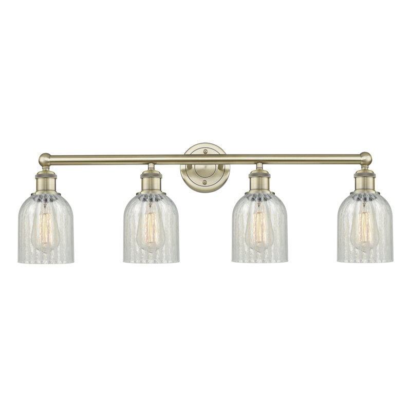 Reiko 4 - Light Dimmable Vanity Light, Mouchette, Antique Brass